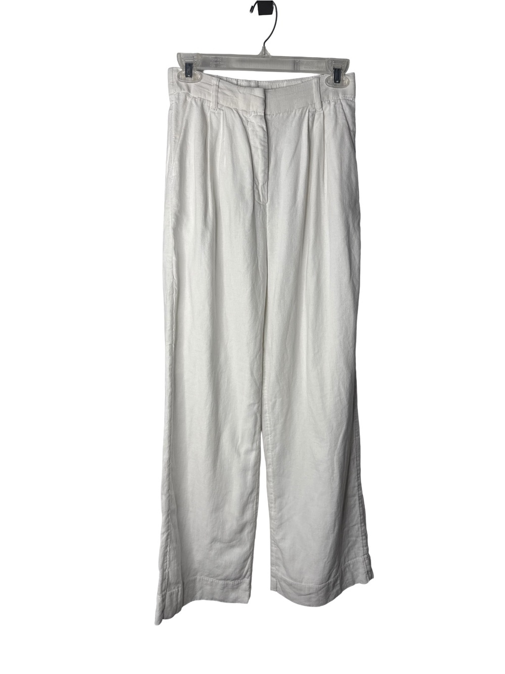 ABERCROMBIE & FITCH Women’s Coastal Linen Blend Beach Pants White Wide Leg XS